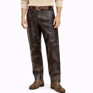 Rudsak Vintage Men's Dark Brown Leather Pants - made in Canada